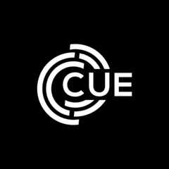 CUE letter logo design on black background. CUE creative initials letter logo concept. CUE letter design.