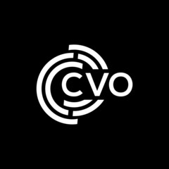 CVO letter logo design on black background. CVO creative initials letter logo concept. CVO letter design.