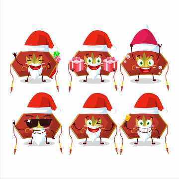 Santa Claus emoticons with red chinese woman hat cartoon character