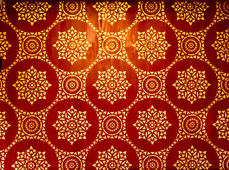 Thai pattern wallpaper culture art background in Temple seamless Thai pattern