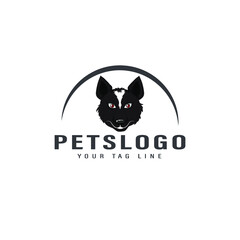 pet dog logo design concept template