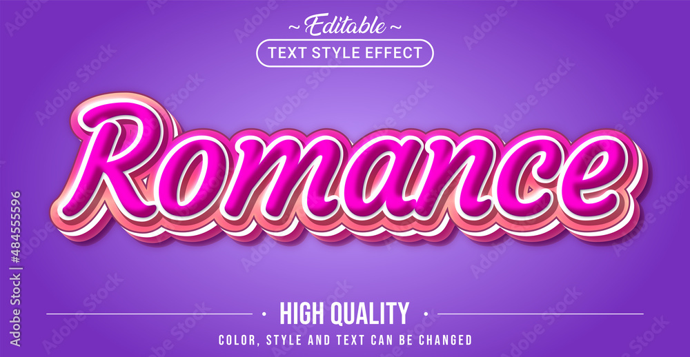 Poster Editable text style effect - Romance text style theme.