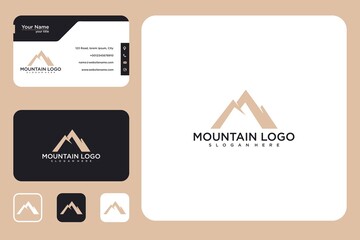 Modern mountain logo design and business card