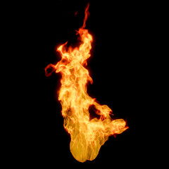 Fire in the dark texture background