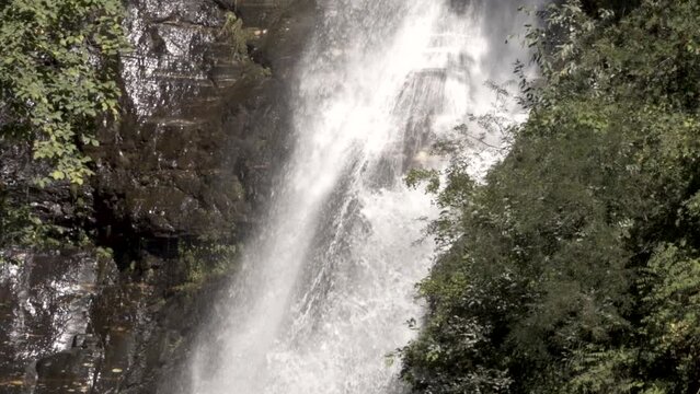 Huge and Beautiful jogini falls with rainbow, Manali, Himachal Pradesh