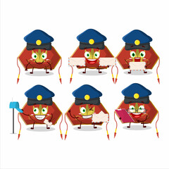 A picture of cheerful red chinese woman hat postman cartoon design concept