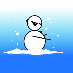 snowman in the snow