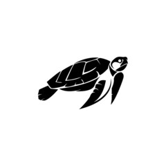 turtle logo black white silhouette,