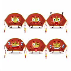 Cartoon character of red chinese woman hat with smile expression