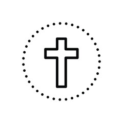 Fototapeta premium Black line icon for cruz cross