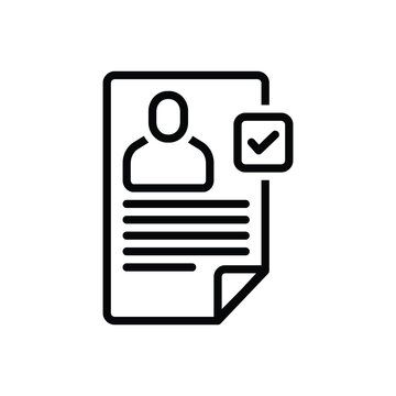 Black line icon for descriptions