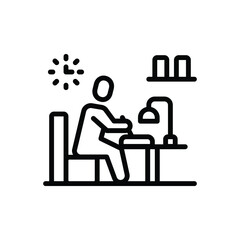 Black line icon for writer