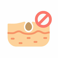 free acne blackhead remove clean skin pore dermatology care single isolated icon with flat style