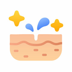 fresh skin health clean pore dermatology care single isolated icon with smooth style