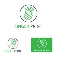 fingerprint icon, with simple and modern logo graphic art design.