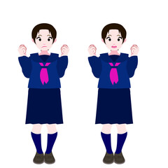 グッとするセーラー服の女学生