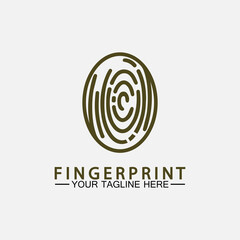 Fingerprint logo vector icon illustration template