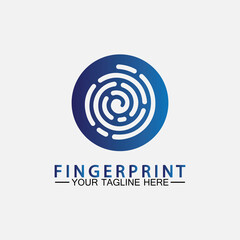 Fingerprint logo vector icon illustration template