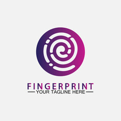 Fingerprint logo vector icon illustration template