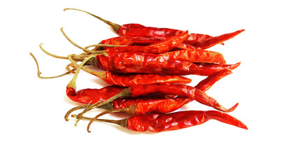 Isolated dry red chill on white background