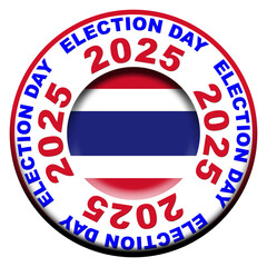 Thailand Election Day 2025 Circular Flag Concept - 3D Illustration
