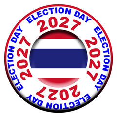 Thailand Election Day 2027 Circular Flag Concept - 3D Illustration