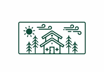 House line art illustration graphic