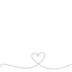 Heart line drawing vector illustration	