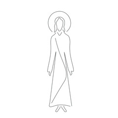 Jesus Christ the good shepherd with the lambs vector illustration