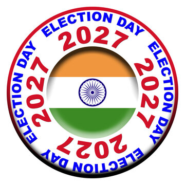 India Election Day 2027 Circular Flag Concept - 3D Illustration