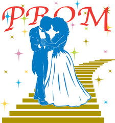 Prom Stairway Vector Illustration