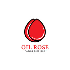 Fototapeta premium Rose logo combined with oil drops. Elegant logo and business card design Premium Vector.