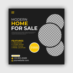 Real estate house property  post or social media banner template