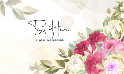 beautiful hand drawing rose flower floral background