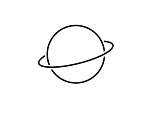 thin line saturn flat icon