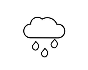 thin line rain cloud flat icon