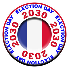 Fototapeta premium France Election Day 2030 Circular Flag Concept - 3D Illustration
