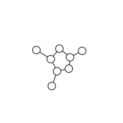 thin line molecule icon isolated on white background