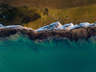 White Cliffs of Dover. Seven Sisters National park, East Sussex, England south coast.