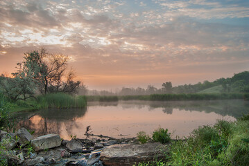 sunrise over the river