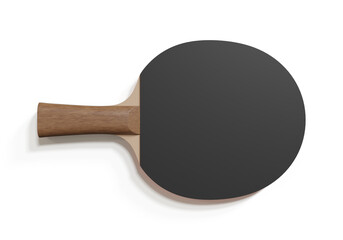 Black rackets for table tennis isolated on white background. Ping pong sports equipment. 3d illustration.