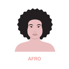 Afro flat icon. Colored element sign from beauty salon collection. Flat Afro icon sign for web design, infographics and more.