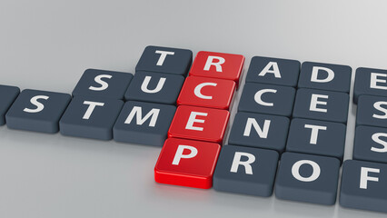 The term RCEP made up of Scrabble letters - Regional Comprehensive Economic Partnership -  concept trade - 3d illustration	