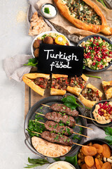Turkish food on light background.