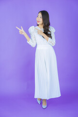 Portrait beautiful young asian woman smile with action