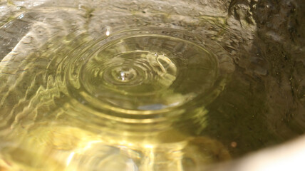 Circular dim water. Pure water vibration.