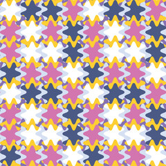 A seamless pattern on a square background is a patchwork mat made of different colored spots