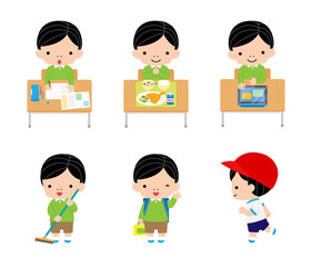 小学生の学校生活　男の子