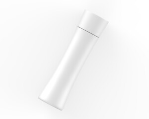 Plastic bottle set with cap for liquid soap , gel, lotion, cream, shampoo, bath foam and other cosmetics, 3d render illustration