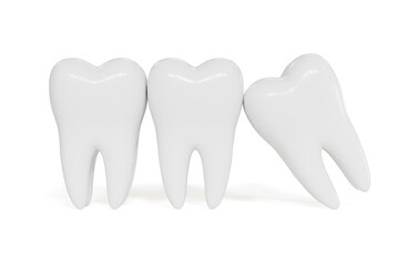 Teeth isolated on white background, 3d illustration.